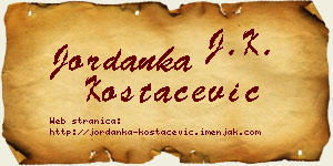 Jordanka Kostačević vizit kartica